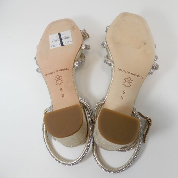 Loeffler Randall Mikel Bow Sandals Size 6 Crystal Rhinestone Embellished NEW - Picture 14 of 16